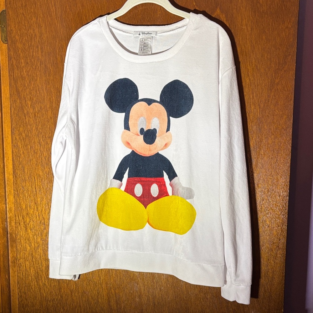 Disney Parks Authentic White Velour Sweater